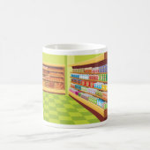 食料品カラフル店の通路とベーカリー コーヒーマグカップ (中央)