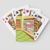 食料品カラフル店の通路とベーカリー トランプ (裏面)