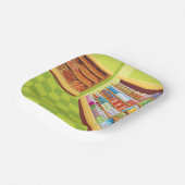 食料品カラフル店の通路とベーカリー ペーパープレート (傾斜あり)