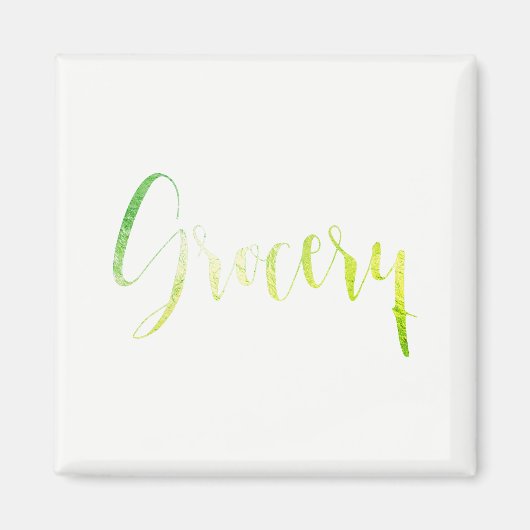 食料品グリーンリーフブラックプランナーホームオフィスホワイト マグネット (正面)