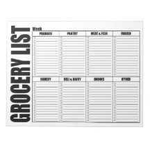 食料品ショッピングのチェックリスト