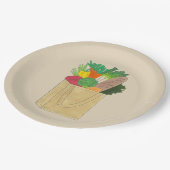 食料品ショッピンググリーンマーケットフルーツベジエ ペーパープレート (アングル)