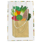 食料品ショッピンググリーンマーケットフルーツベジエ ミディアムペーパーバッグ (正面)