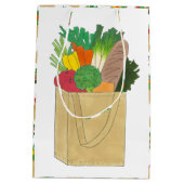 食料品ショッピンググリーンマーケットフルーツベジエ ミディアムペーパーバッグ (裏面)