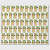 食料品ショッピンググリーンマーケットフルーツベジエ ラッピングペーパー (フラット)