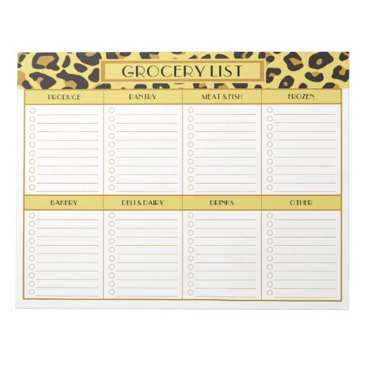 食料品ショッピング一覧 ノートパッド (正面)