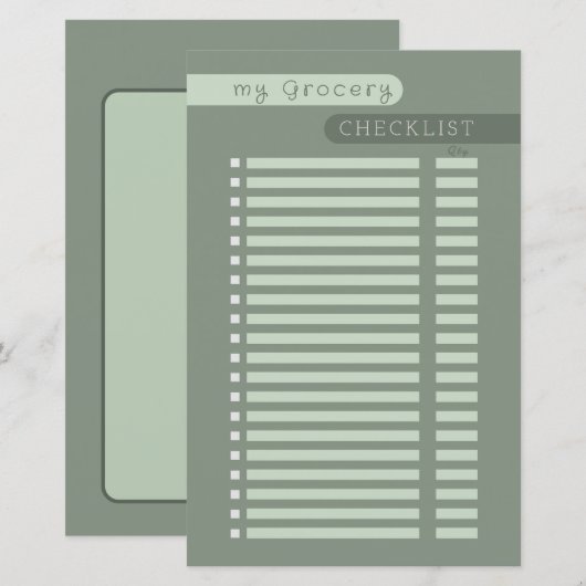 食料品チェックリスト (正面/裏面)