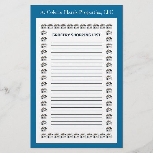 食料品ノートパッド – デザイン2 便箋 (正面)