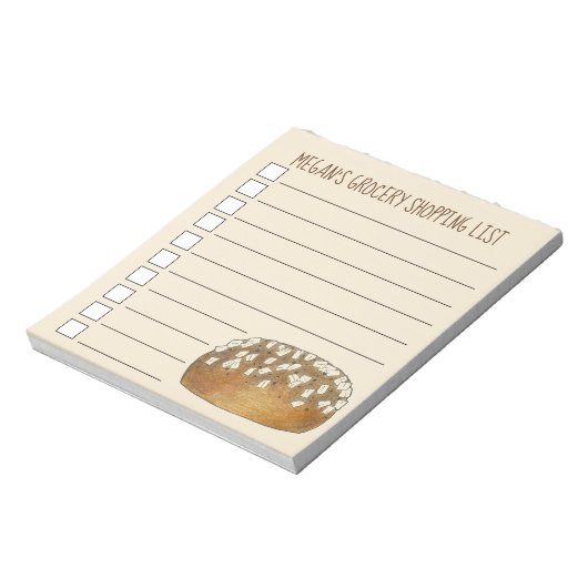 食料品パーソナライズされたリストのベーカー転がディナー ノートパッド (回転)