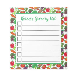 食料品パーソナライズされたリストの庭野菜 ノートパッド