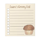 食料品パーソナライズされたリストクラムマフィンペストリー ノートパッド (正面)