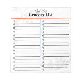 食料品パーソナライズされたリスト ノートパッド
