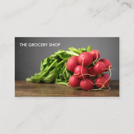 食料品モダン大根ビジネスカードテンプレート 名刺 (正面)