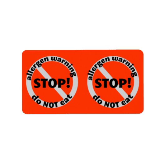 食料品ラベル – アレル警告ゲンは食べない ラベル (正面)