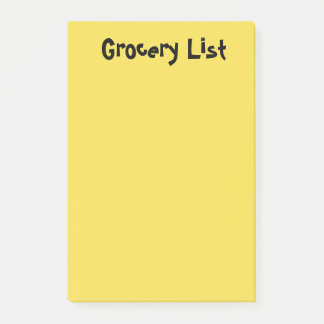 食料品リストの黄色い付箋 ポストイット
