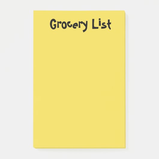 食料品リストの黄色い付箋 ポストイット (正面)