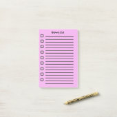 食料品リストピンク付箋第2版 ポストイット (デスク上)