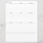 食料品リストプランナーの挿入ページ (裏面)