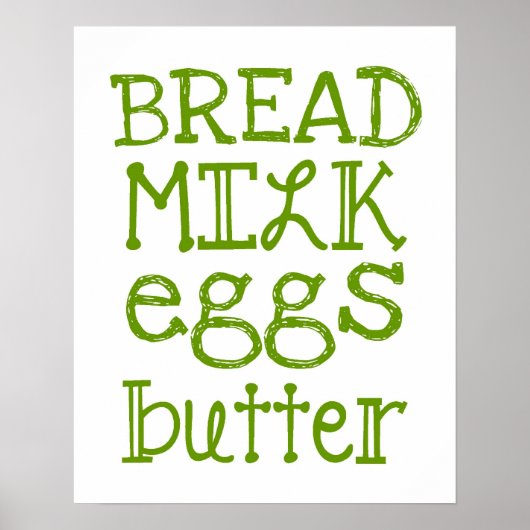 食料品リストポスター ポスター (正面)