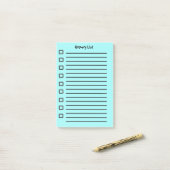 食料品リストライトブルー付箋第2版 ポストイット (デスク上)