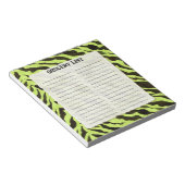 食料品リストライムブラックゼブラストライププリントアート ノートパッド (アングル)