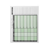 食料品リスト付きグリーンウィークリープランナー ノートパッド (回転)