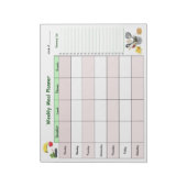 食料品リスト付き週次プランナー ノートパッド (回転)