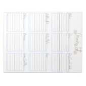 食料品一覧メモ帳 ノートパッド (正面)