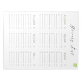 食料品一覧メモ帳 ノートパッド (正面)