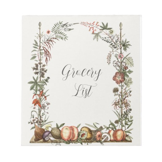 食料品一覧メモ帳 ノートパッド (正面)