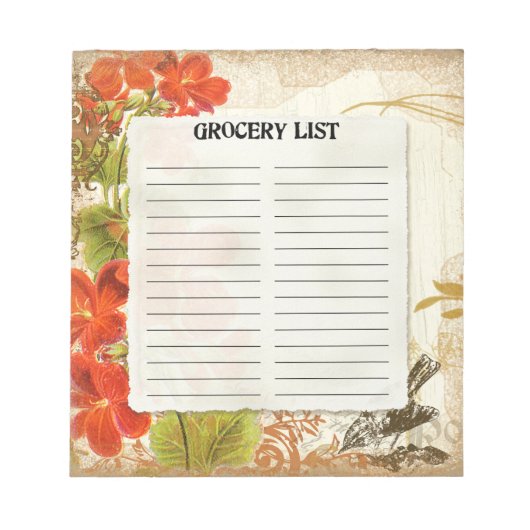 食料品一覧ヴィンテージオレンジナスタチウム ノートパッド (正面)