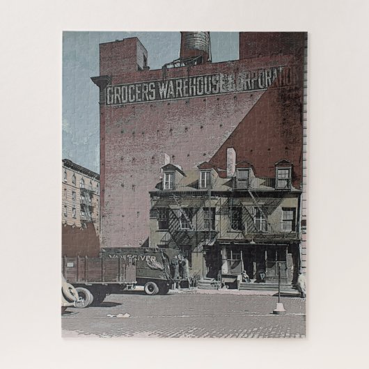 食料品倉庫ヴィンテージ産業景観 ジグソーパズル (縦)