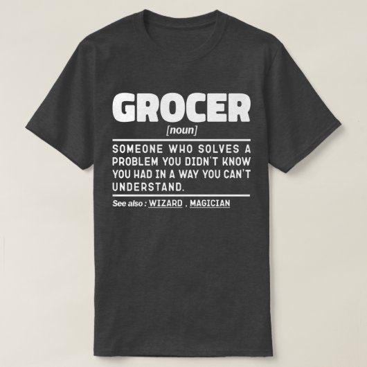 食料品名詞定義スーパーのミニマルデザイン Tシャツ (デザイン正面)
