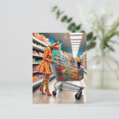 食料品店で飼っている猫 ポストカード (スタンド正面)