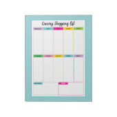 食料品店のショッピング一覧メモ帳 – Aqua Chevron ノートパッド (回転)