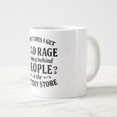 食料品店の交通渋滞のユーモア ジャンボコーヒーマグカップ (正面右)