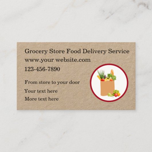 食料品店の食品配達名刺 名刺 (正面)