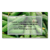 食料品店または農家市場の緑の農産物 マグネット名刺 (正面)