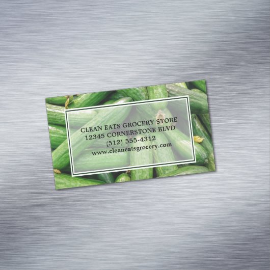 食料品店または農家市場の緑の農産物 マグネット名刺 (インサイチュ)