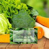 食料品店または農家市場の緑の農産物 マグネット名刺