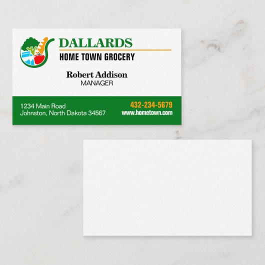 食料品店 名刺 (正面/裏面)
