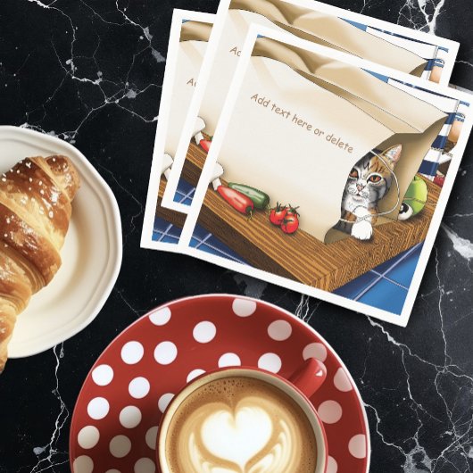 食料品紙バッグキャットキッチンブルー スタンダードカクテルナプキン