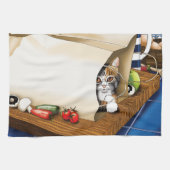 食料品紙バッグキャットクティヘンブルー キッチンタオル (横)