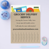 食料品配達サービスのフライヤー、ストリップを引き裂く チラシ (シングル)