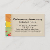 食料品野菜シェフ料理クラス栄養 名刺 (裏面)