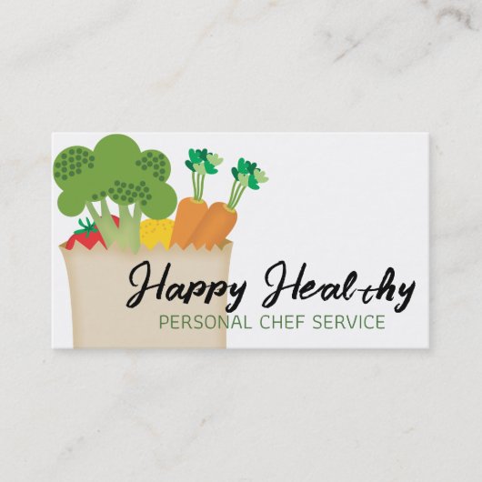 食料品野菜シェフ料理クラス栄養 名刺 (正面)