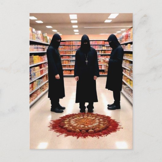 食料品風変わり店はがき内のオカルト儀式 ポストカード (正面)