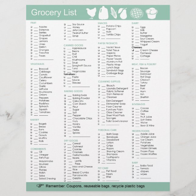 食料品、紙、清掃品等の食料品一覧 (正面)