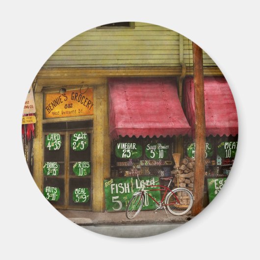 食料品 - 1939年の近所の食料品店 マグネット (正面)
