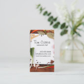 食料調達している新鮮な野菜かシェフの台所 名刺 (スタンド正面)